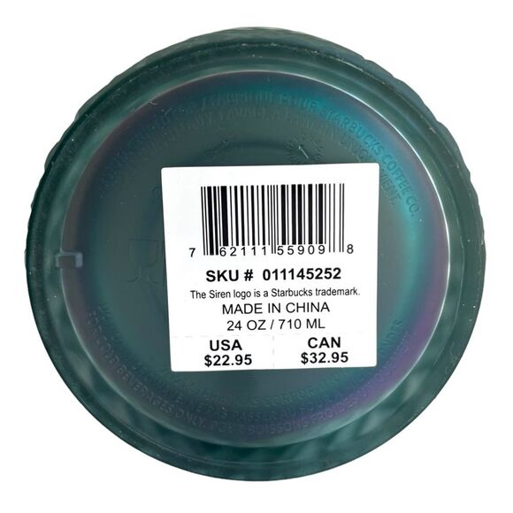 NWT Starbucks Jeweled Soft Touch GREEN IRIDESCENT Tumbler Venti Cold Cup Shimmer - Picture 4 of 4